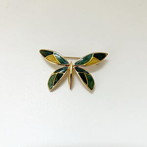 Vintage 90’s Gold toned Enamel Butterfly Brooch Pin Girlhoodcore Y2K Summer